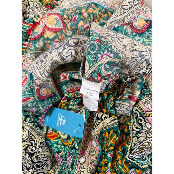 NWT Cupshe Boho Paisley Patchwork Maxi Dress Size Medium Smocked Waist - Picture 5 of 5
